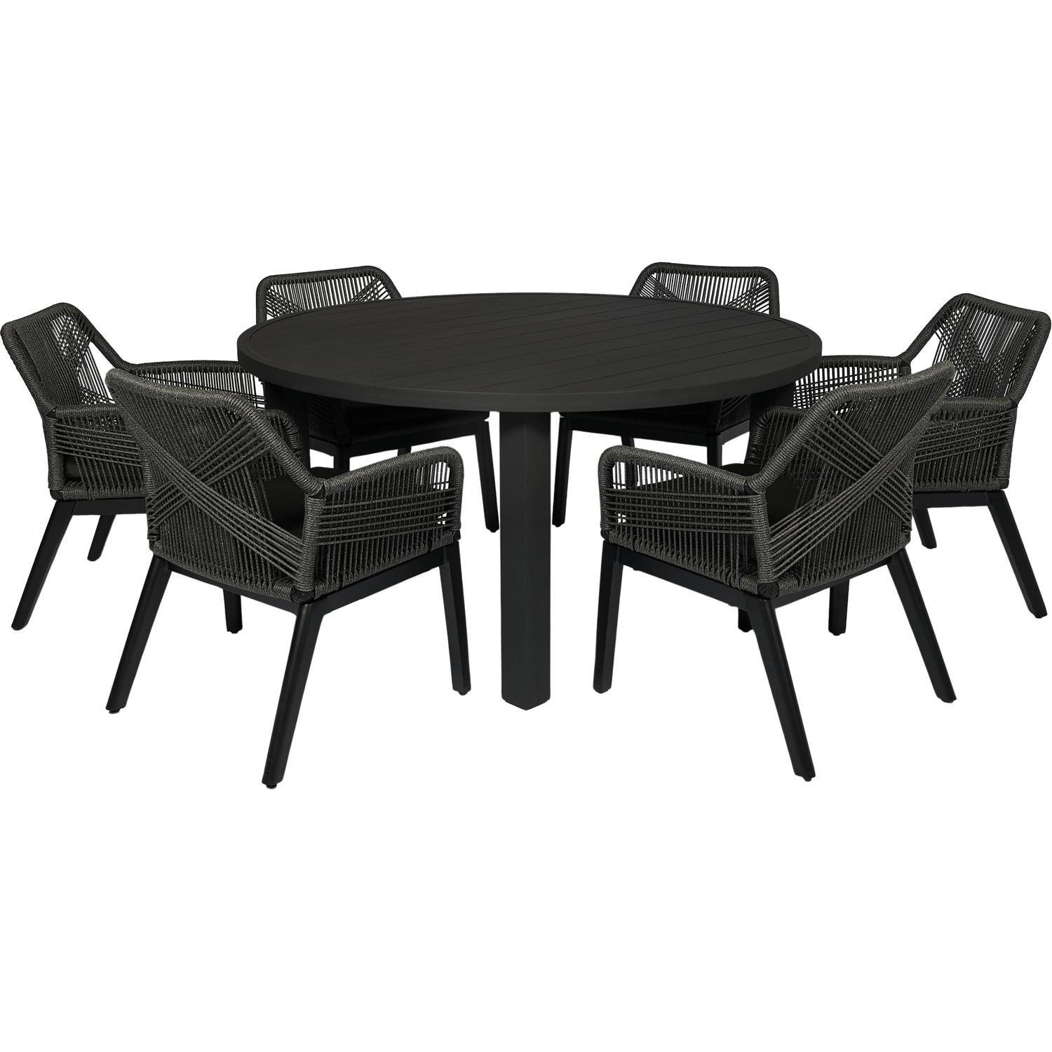 Outdoor Dining Setting Charcoal 7 Piece