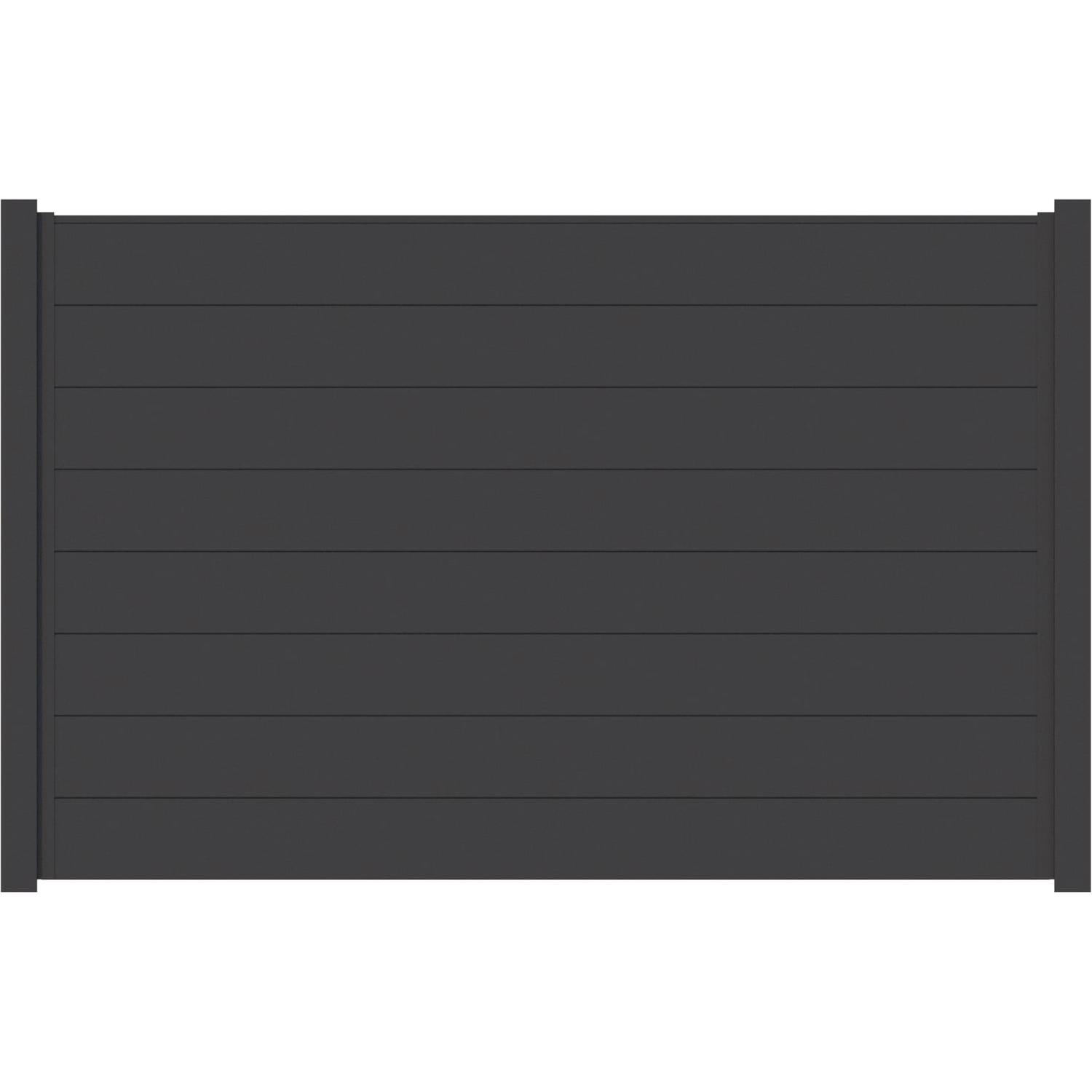 VistaWall Horizontal Solid Fence Panel H: 1200mm x W: 1800mm Black, Thunder