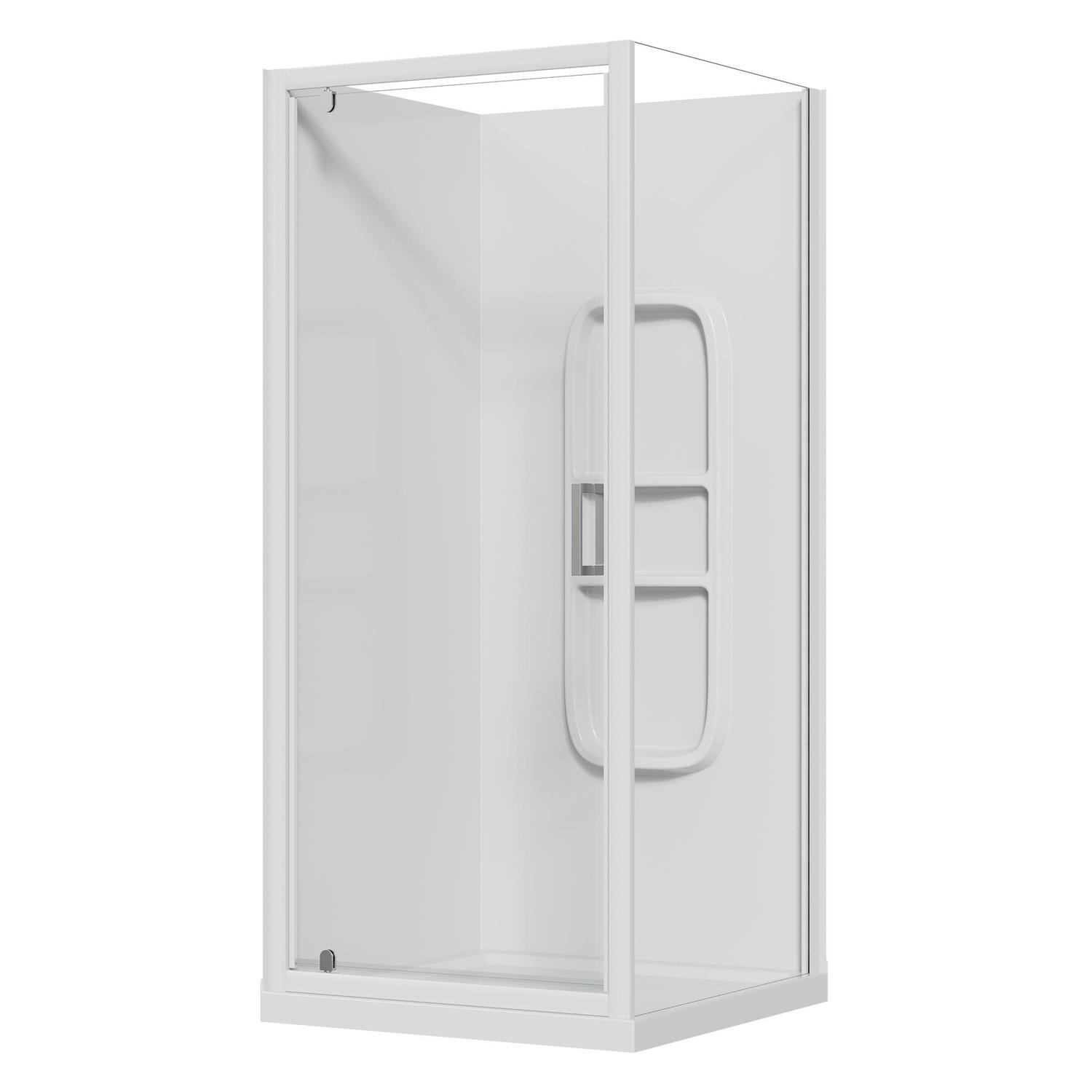 2 Sided Side Mould Acrylic Shower 900 x 900 x 2015mm White