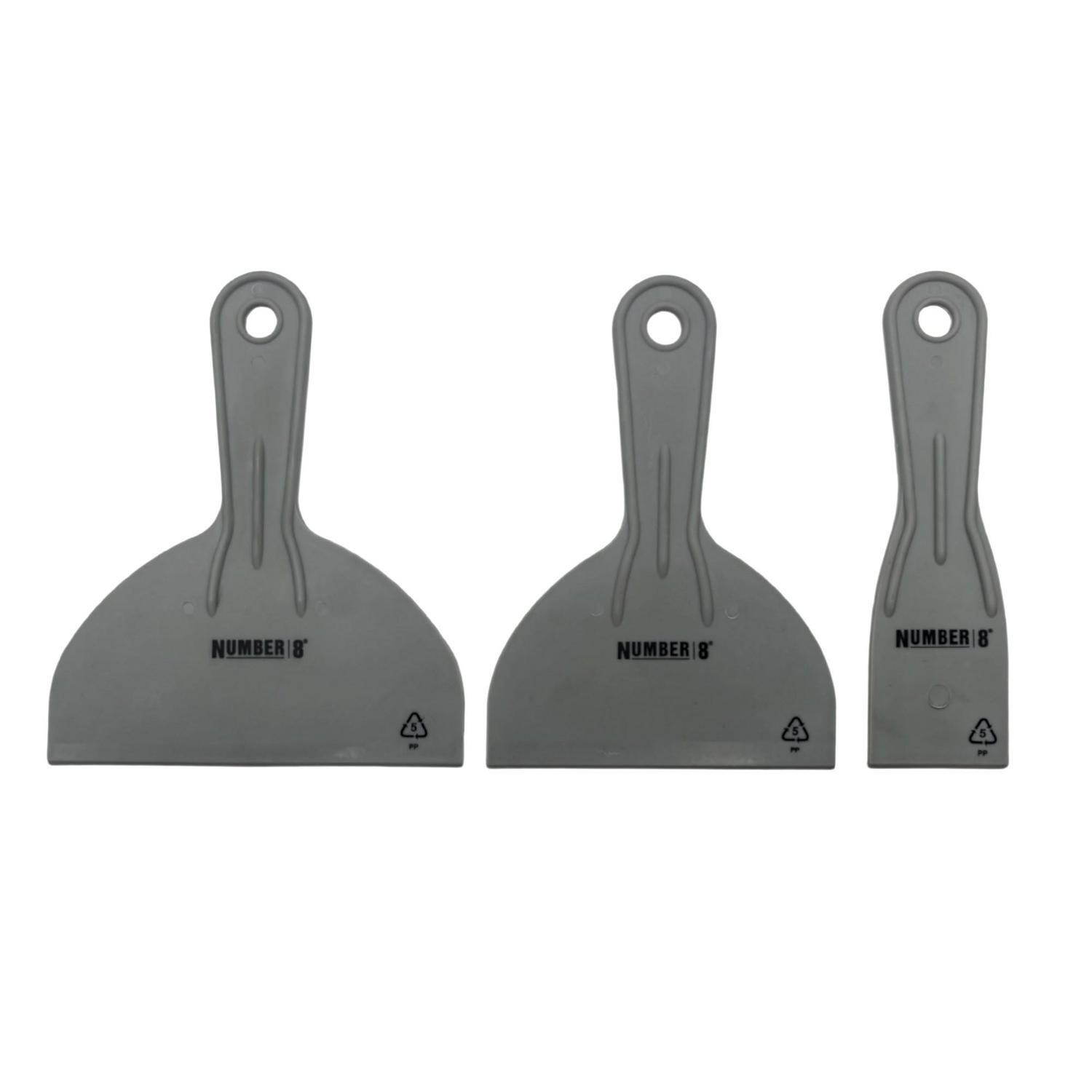 Broad Knife Set 3 Piece 50 mm,128mm,150mm grey