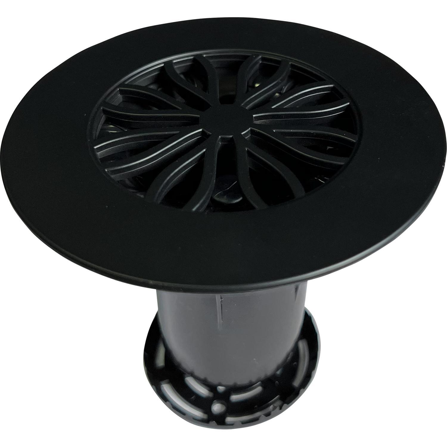 Shower Waste Flat Lid Matte Black  Matte Black