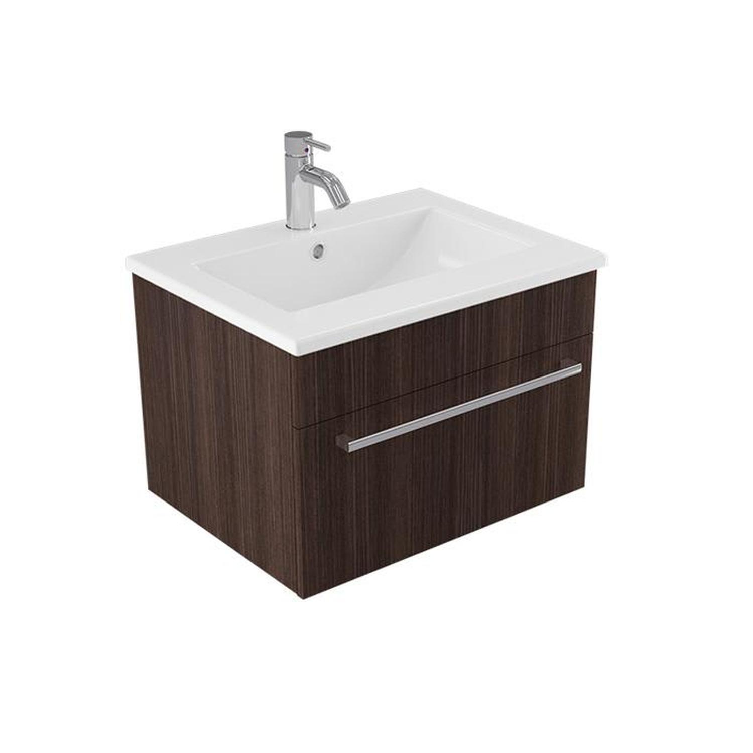 Calais Wall Vanity 600mm Charred Oak