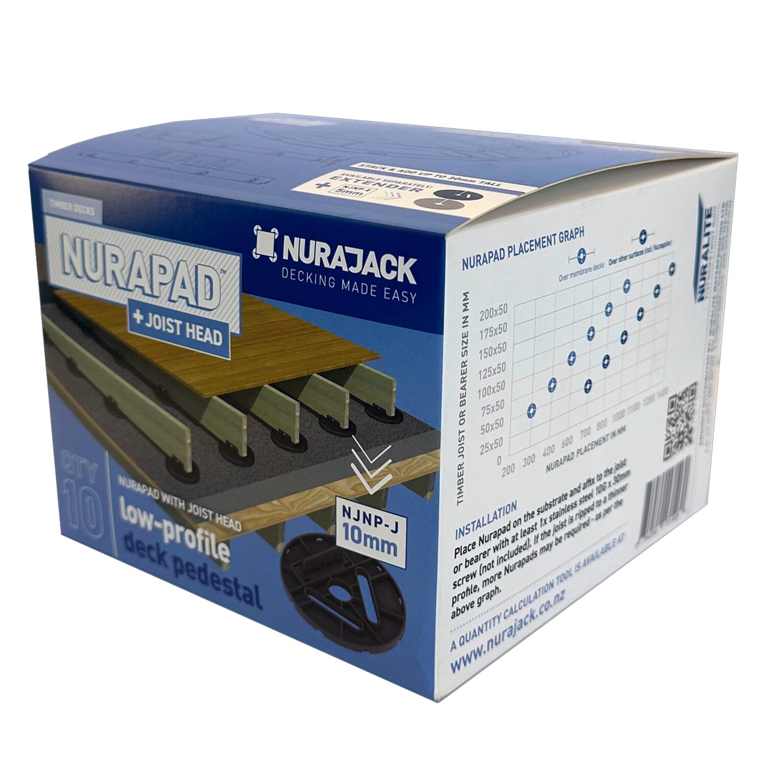 Nurapad with Joist Head 10mm Box of 10