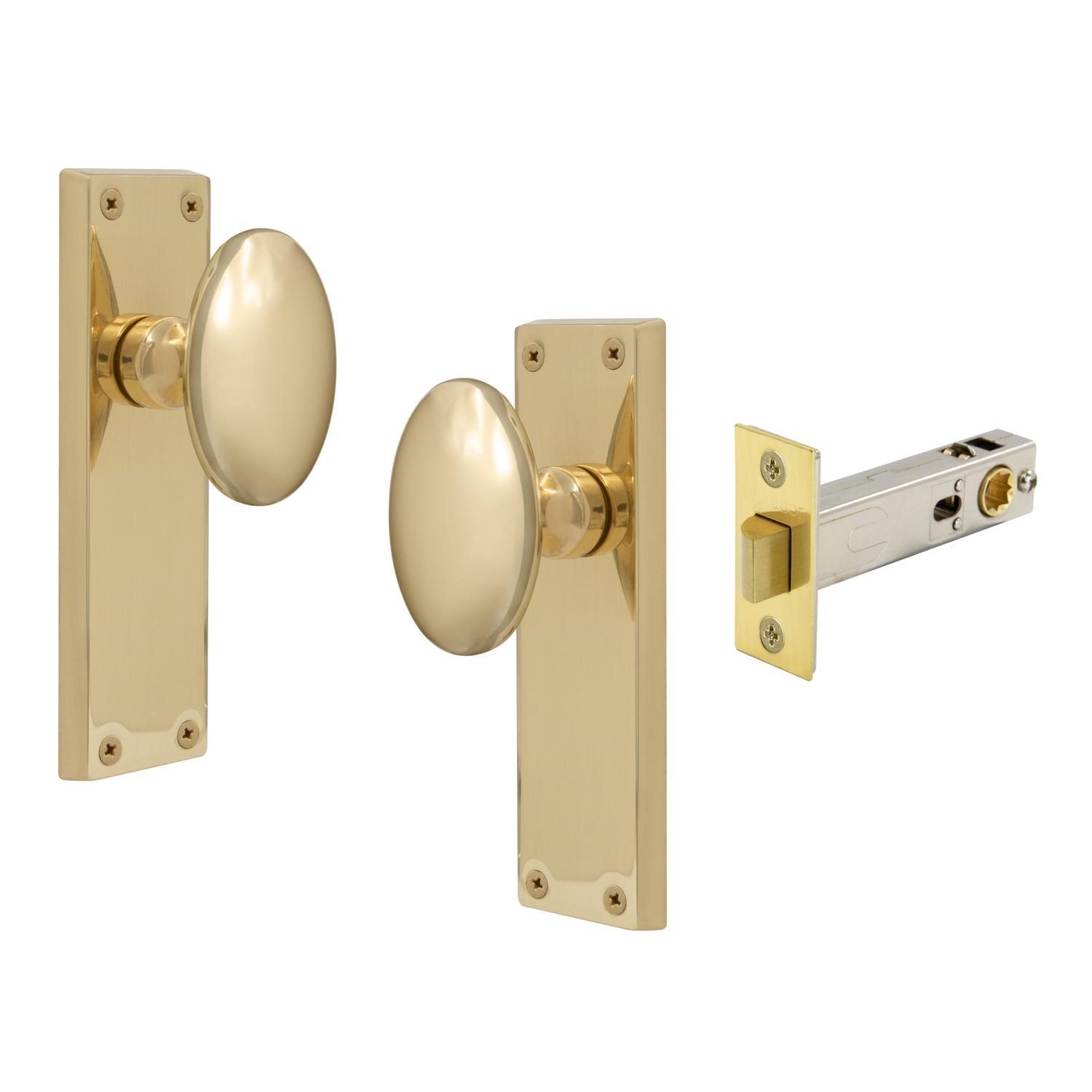 Camden Square Longplate Passage Set Polished Brass