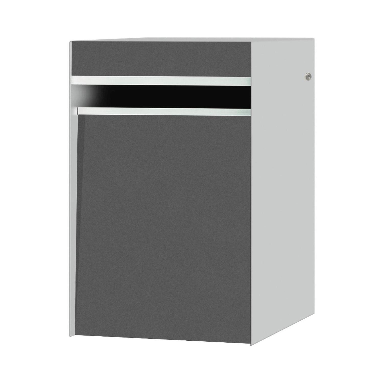 Metal Letterbox  Silver Pearl/Grey