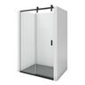 Solara 1400 x 1000mm 3-Wall Black Tray and Matte Black Sliding Screen