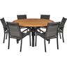 Montego Round Outdoor Dining Setting With Morocco Sling Chairs 7 Piece