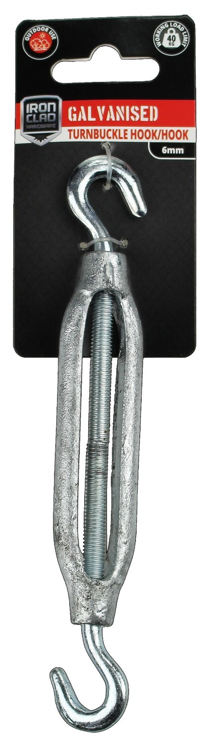 Turnbuckle Hook/Hook 6mm Galvanised