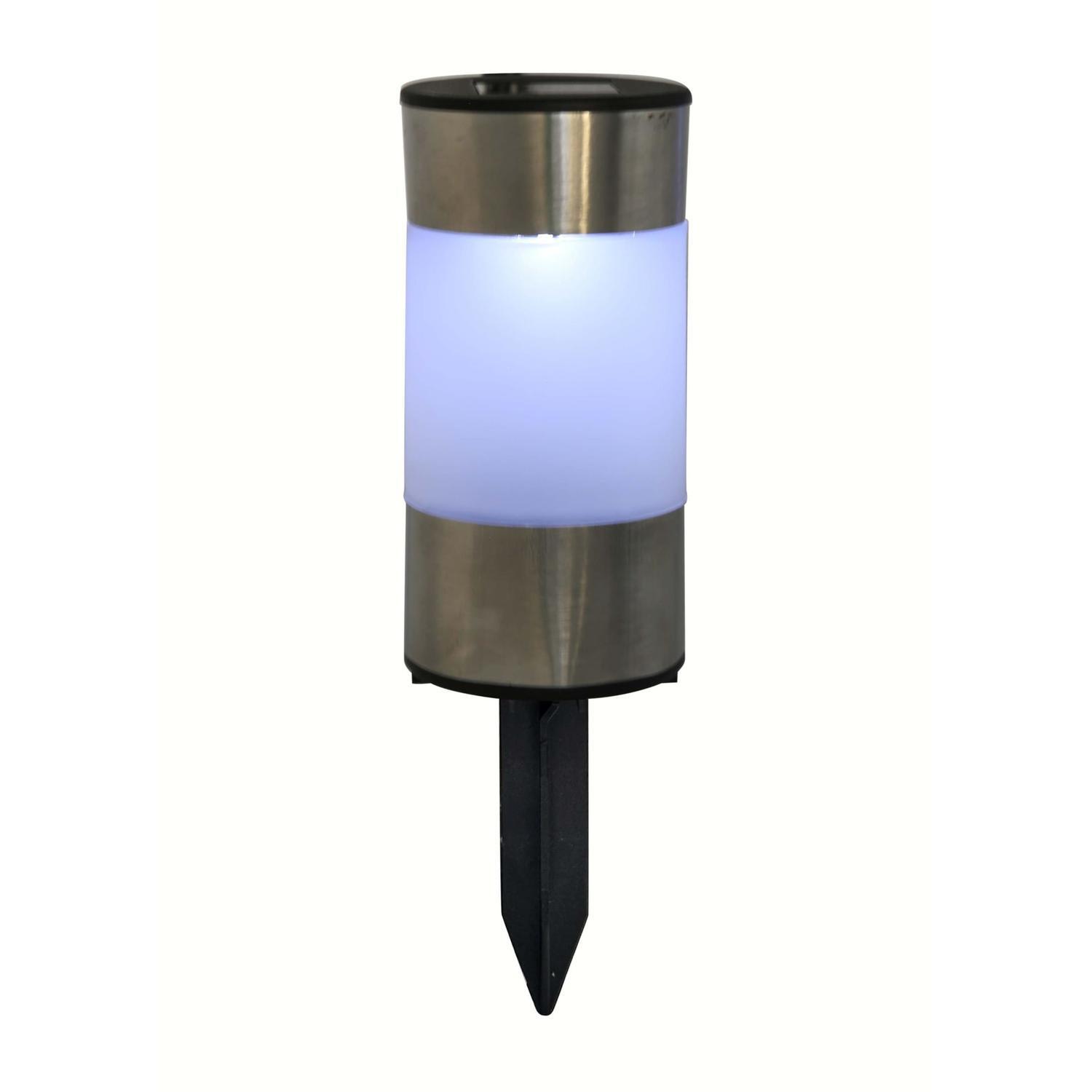 Bollard Light 6.3 x 6.3 x 13cm   Solar powered White