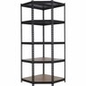 Heavy Duty 5 Shelf Corner Unit H: 1830mm, W: 732mm D: 732mm Black