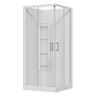2 Sided Slider Corner Mould Acrylic Shower Offset Waste 900 x 900 x 2015mm White