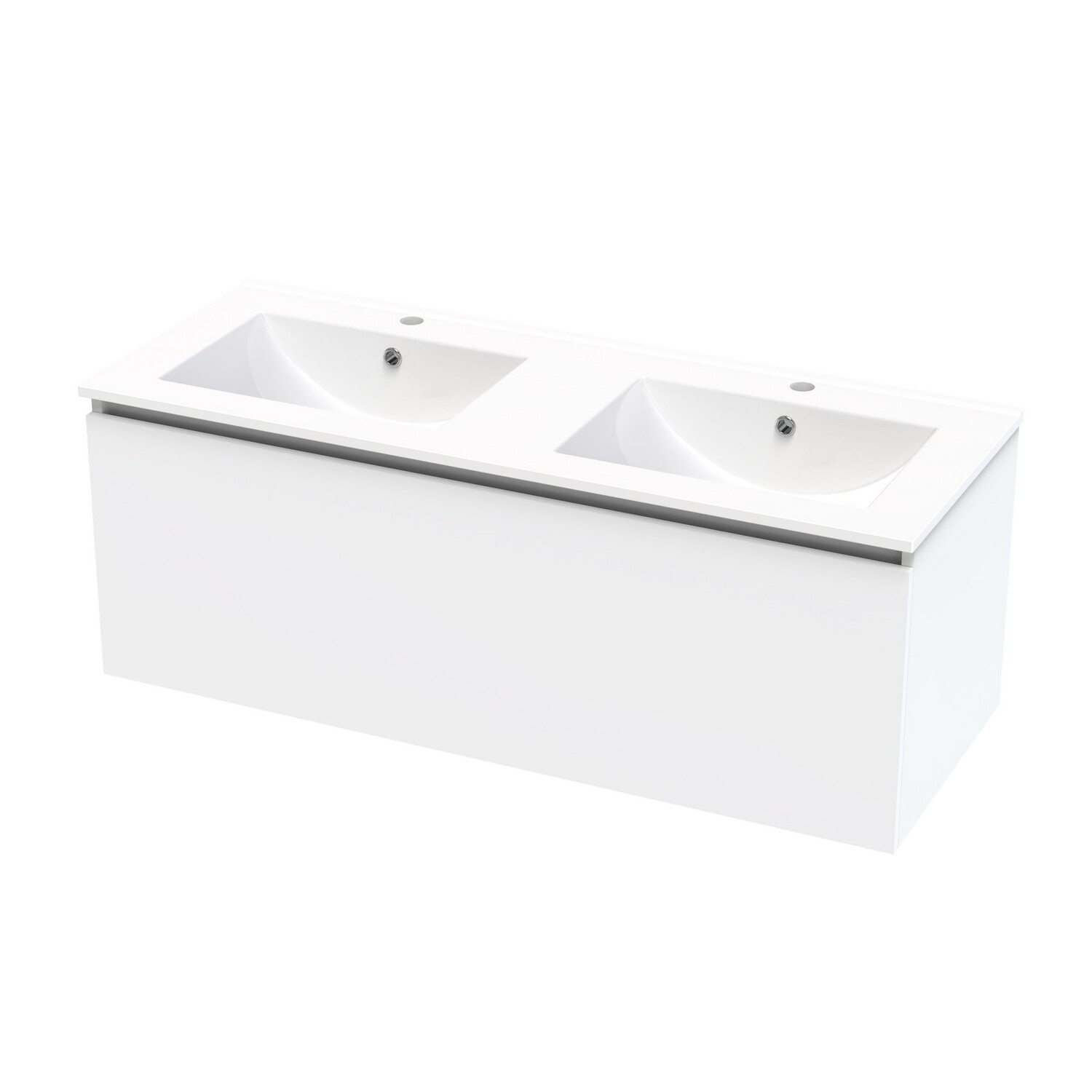 Single Drawer Double Bowl Wall Hung Vanity