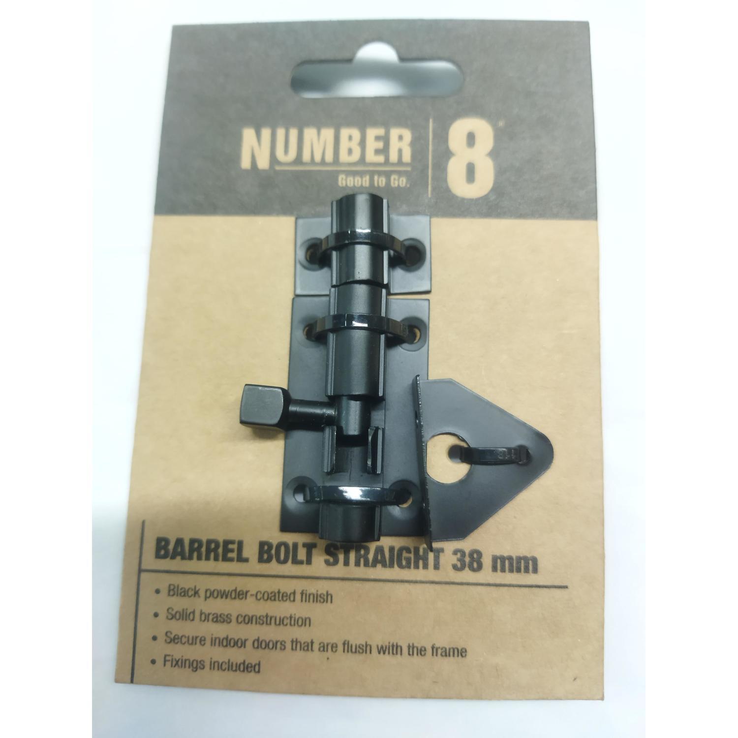 Barrel Bolt 38mm Solid Brass with Black Finish