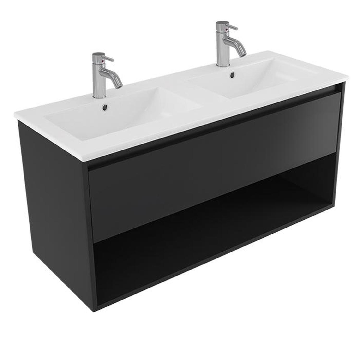 2 Bowl Wall Vanity 1200mm Bullet
