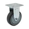 Rubber Fixed Castor  75mm Grey