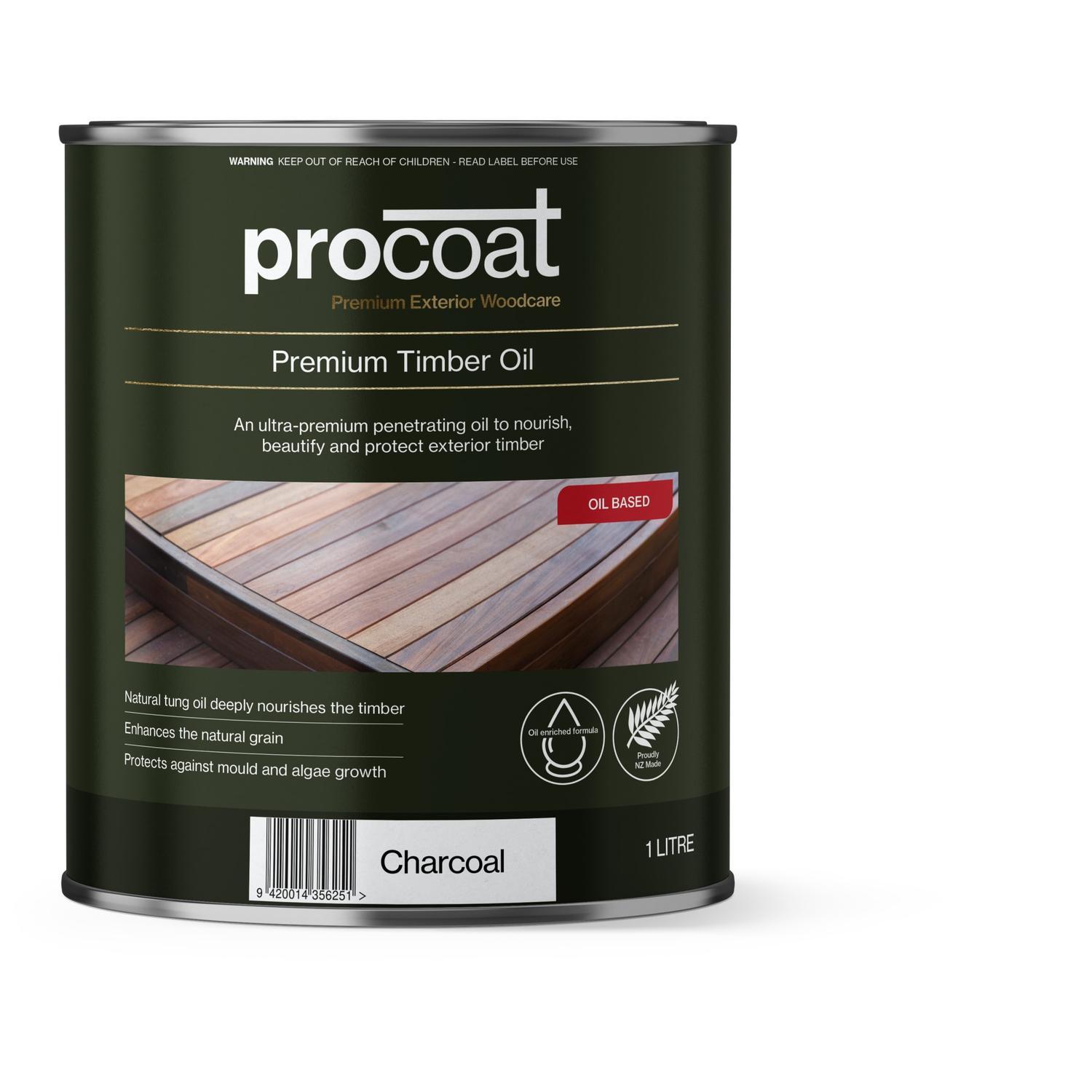 Premium Exterior Timber Oil 1L Charcoal