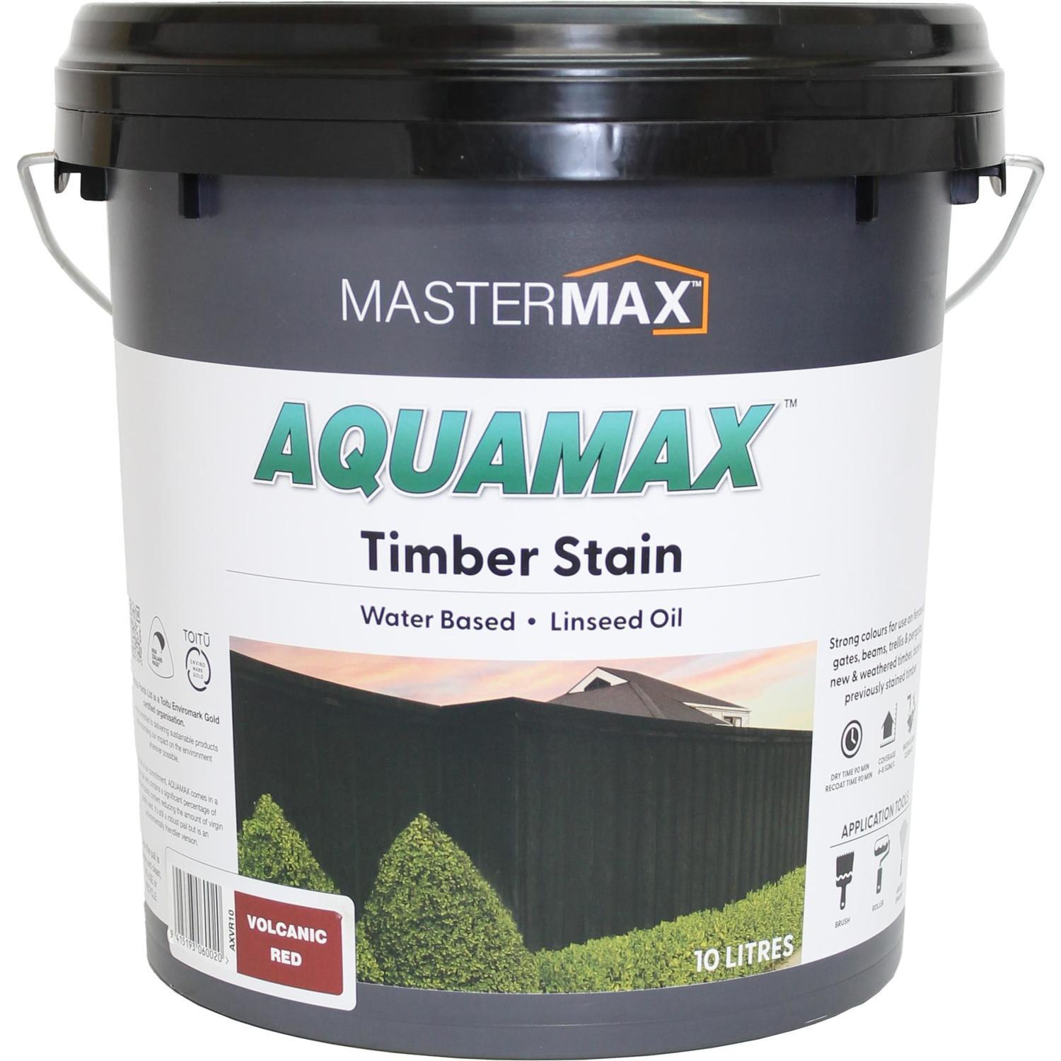 Timber Stain Water Based Linseed Oil 10L Volcanic Red