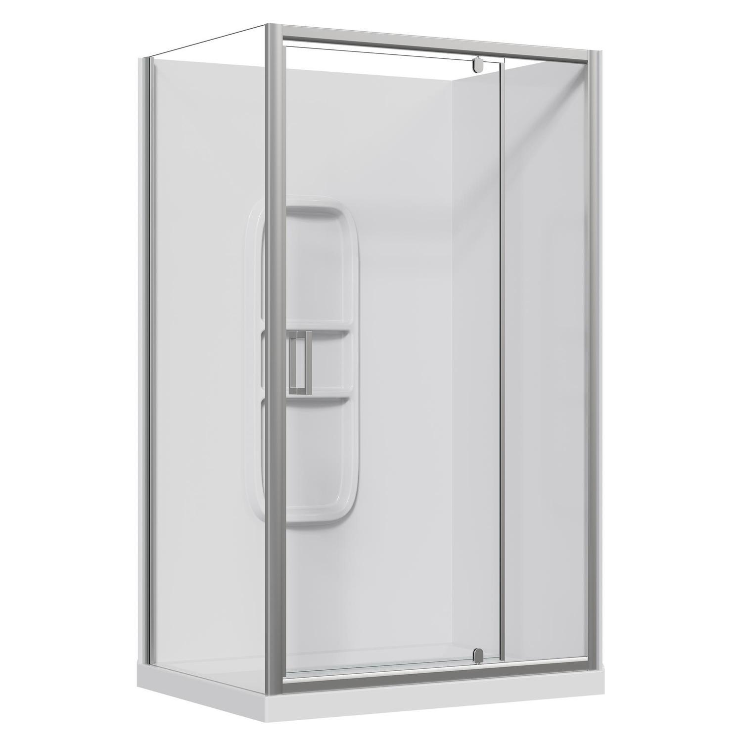 2 Sided Side Mould Acrylic Shower RH 1200 x 900 x 2015mm Chrome