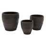 Belly Carved Indoor Black Pot Small