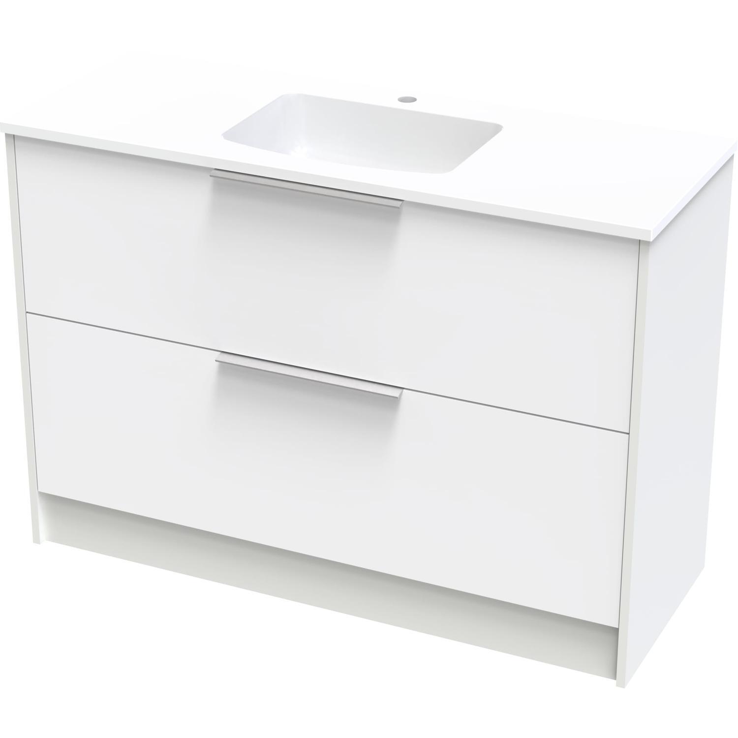 Nikau Grove 1200 Double Drawer Floor Ultra Gloss White/Colour