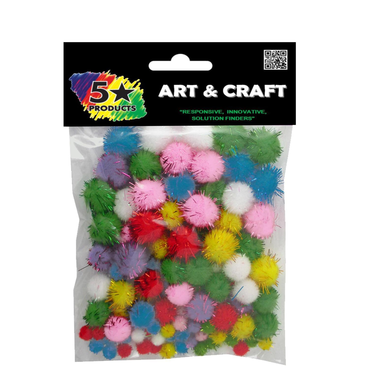 Pom Poms Glitter Assorted 100 pcs
