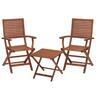 Outdoor Dining Setting 3 Piece Folding Chair with arms