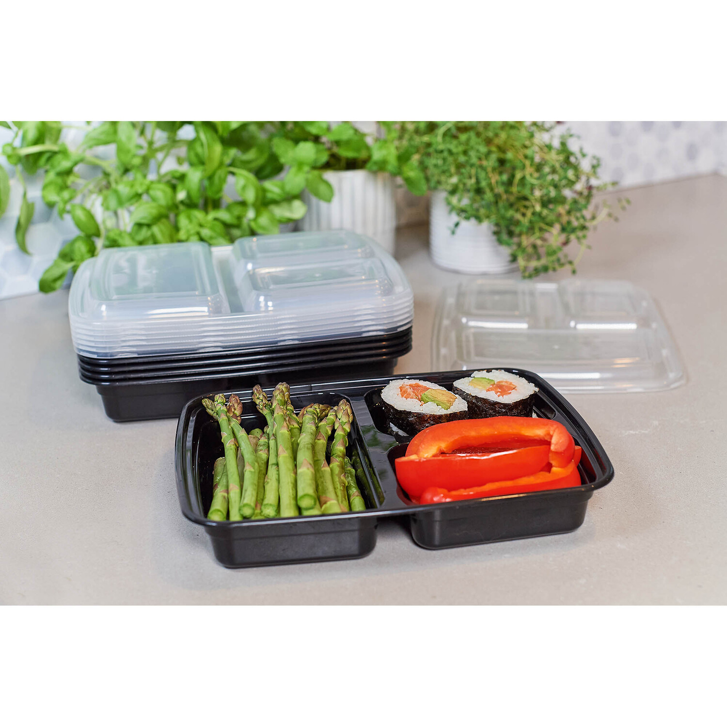 Meal Prep Containers 7 piece 928ml Black