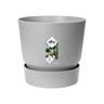 Plastic Pot with Saucer Grey 20cm