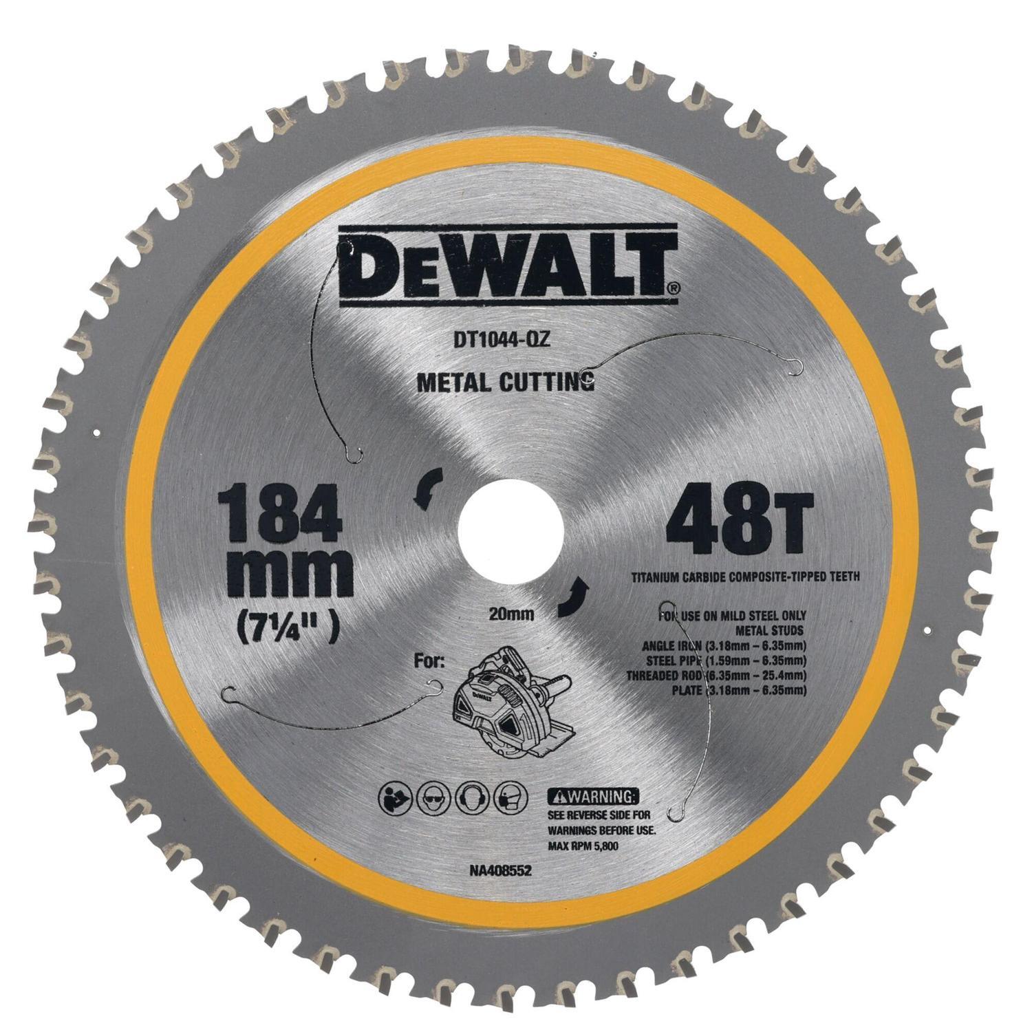 184mm x 20mm x 48T Mild Steel Metal Cutting Circular Saw Blade For DCS383