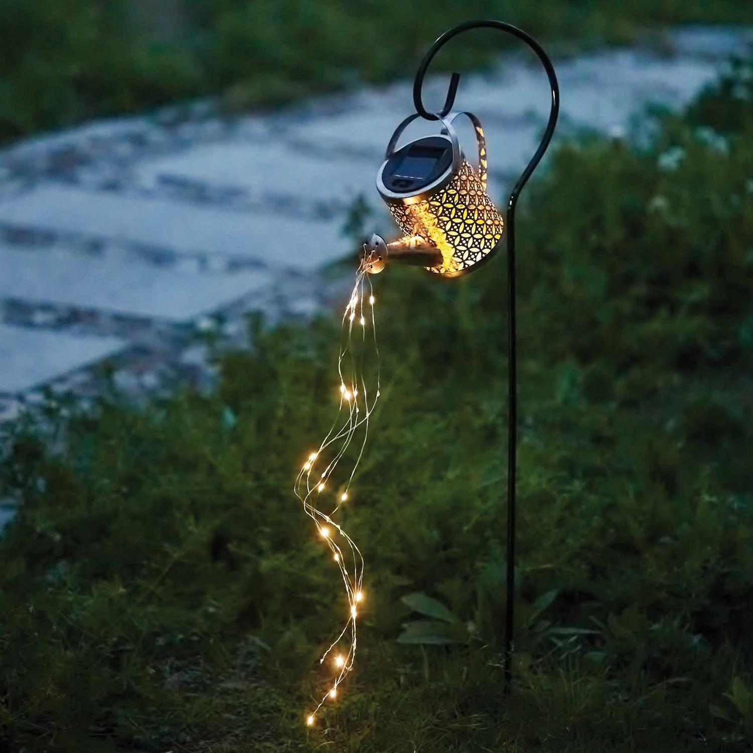 Solar Stake Watering Can Light