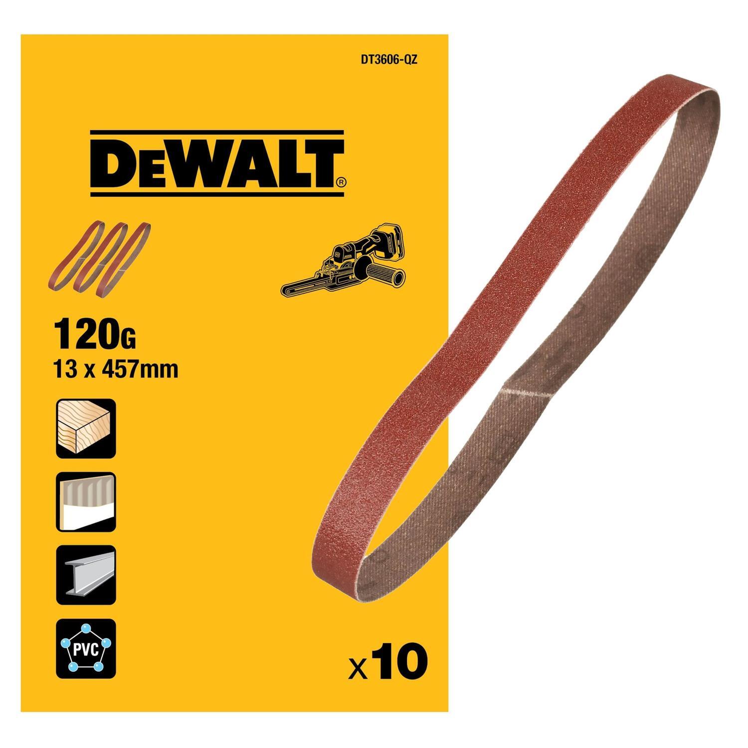 Sanding Belt Band File 120G Dewalt 10 Pack