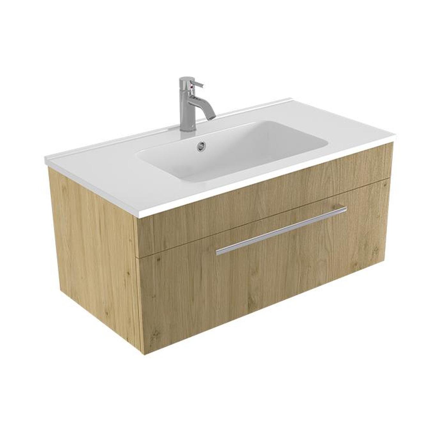 Calais II Wall Hung Vanity 900mm French Oak
