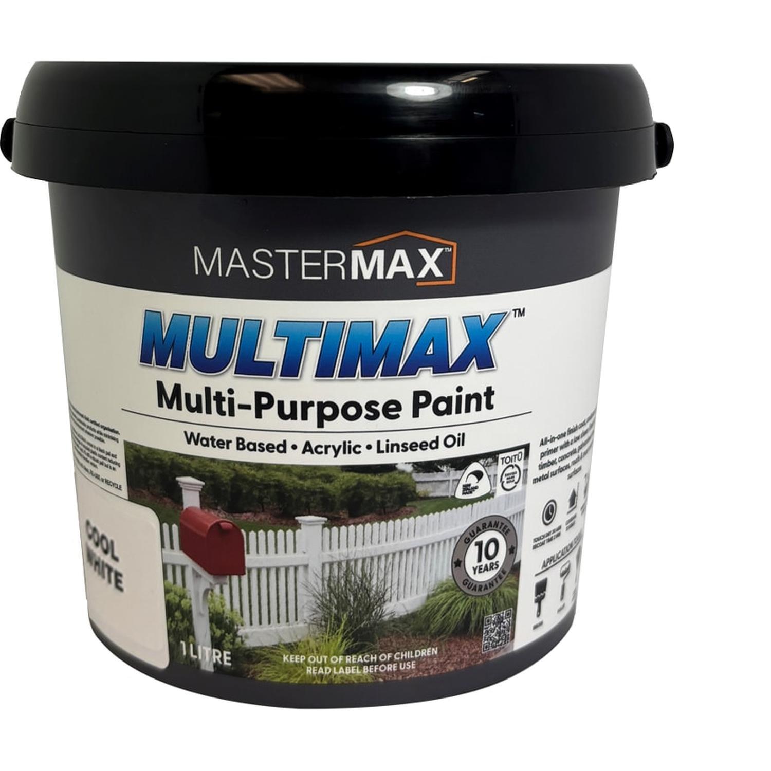 Multi-Purpose Paint Water Based Acrylic and Linseed Oil 1L Cool White