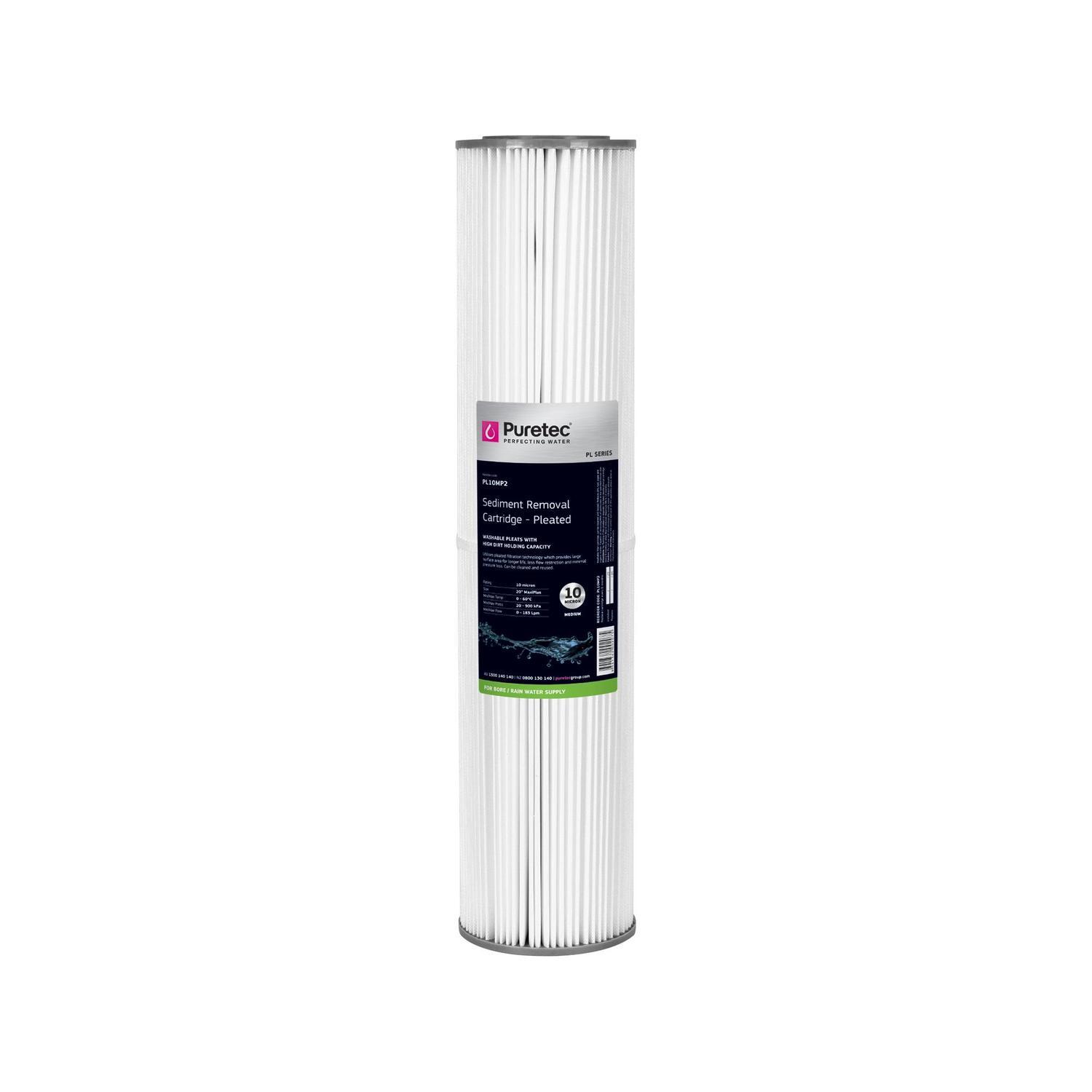 Pleated PL10MP2 Water Filter Cartridge 20 inch Large White