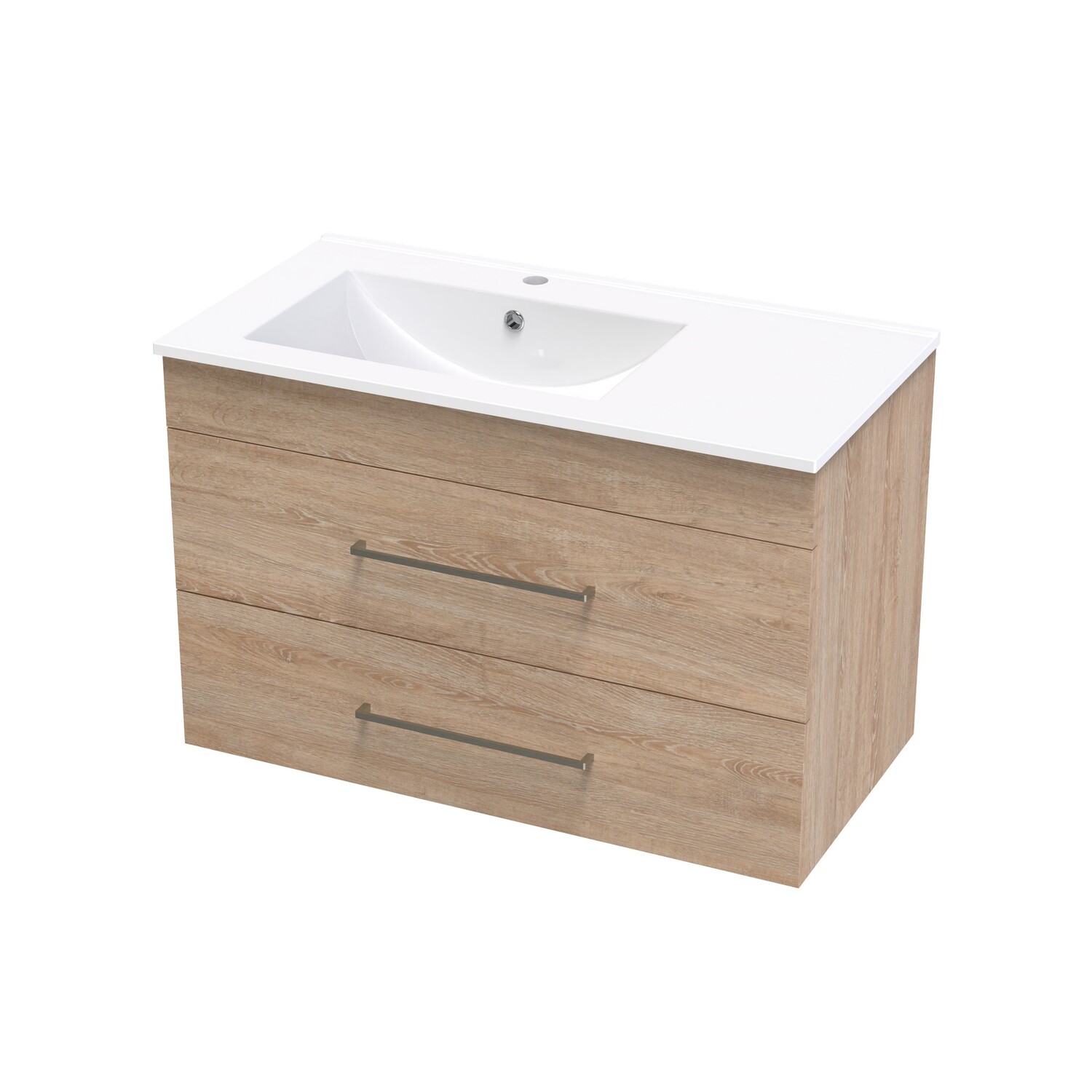 Cashmere Valley 900 Left Hand Bowl Double Drawer Wall Colour