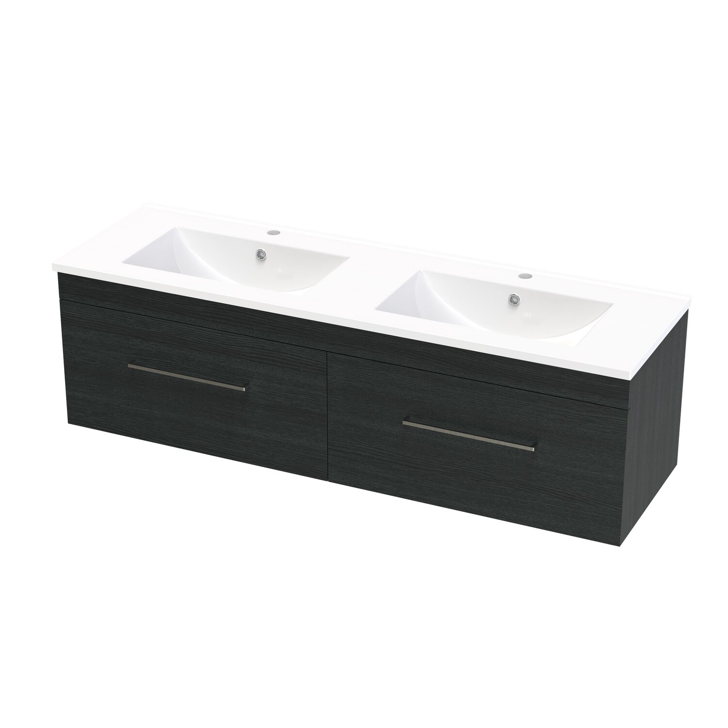Cashmere Single Drawer Double Bowl Wall Hung Vanity