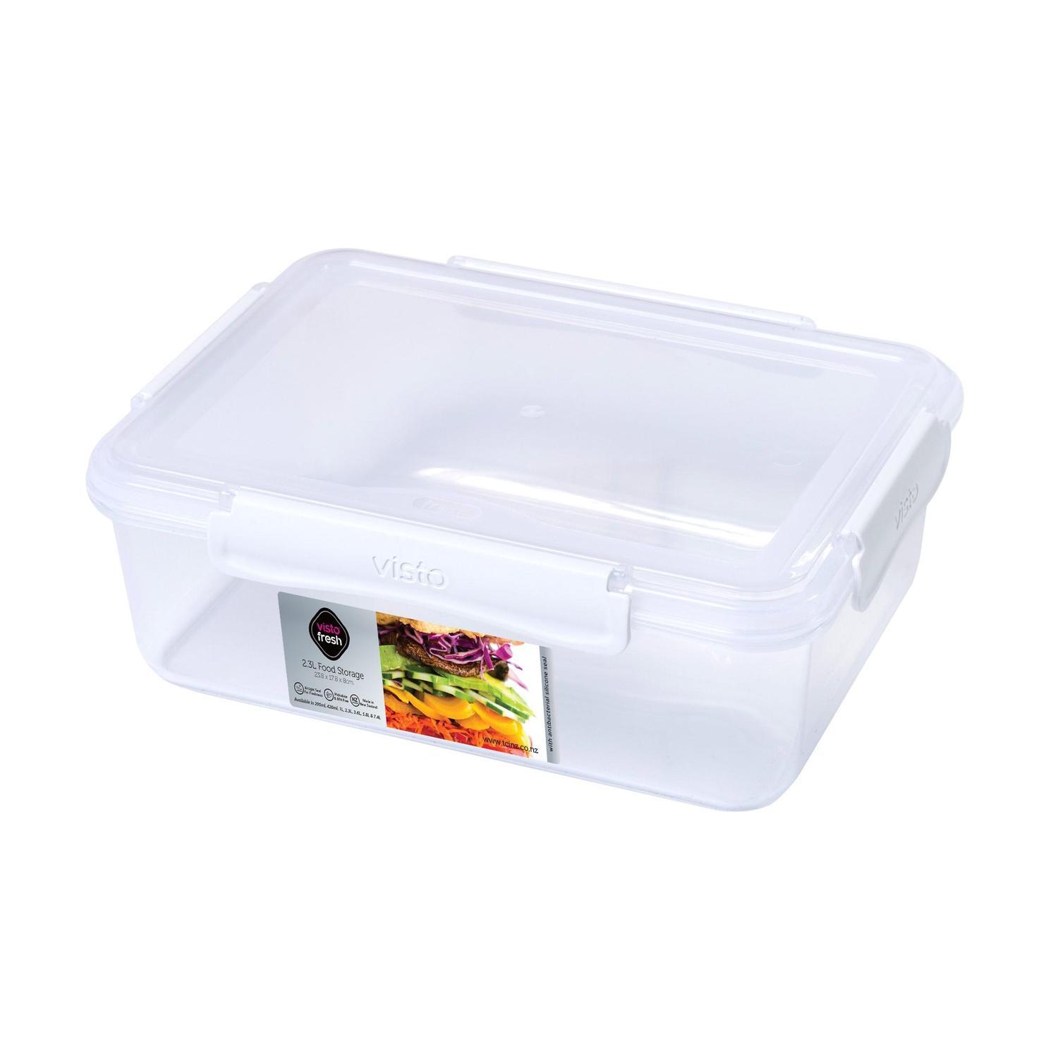 Container Clear with White Clips 2.3L