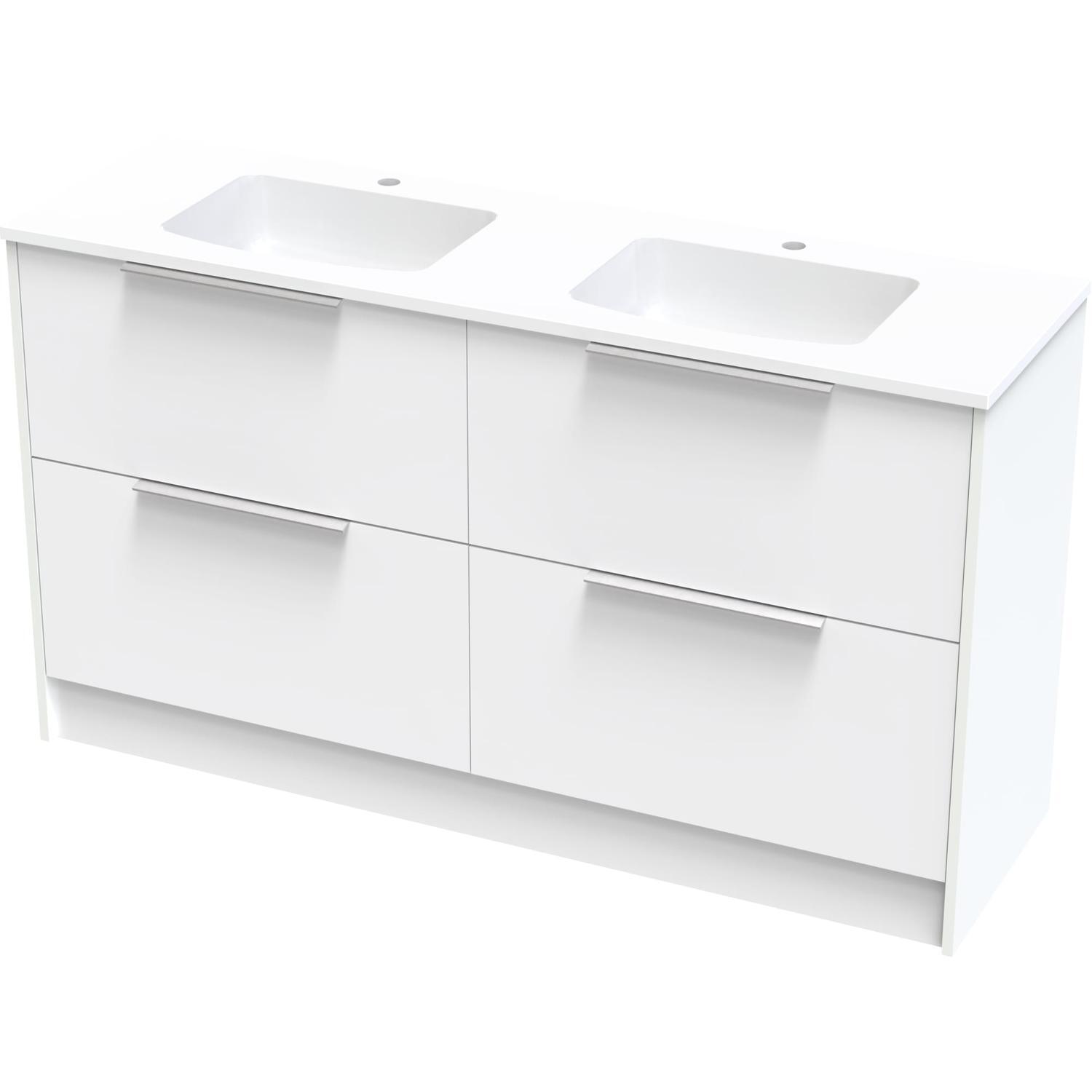 Nikau Grove 1500Db Double Drawer Floor Ultra Gloss White