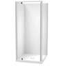 Sierra Square 2 Sided Pivot Door Flat Wall Shower White