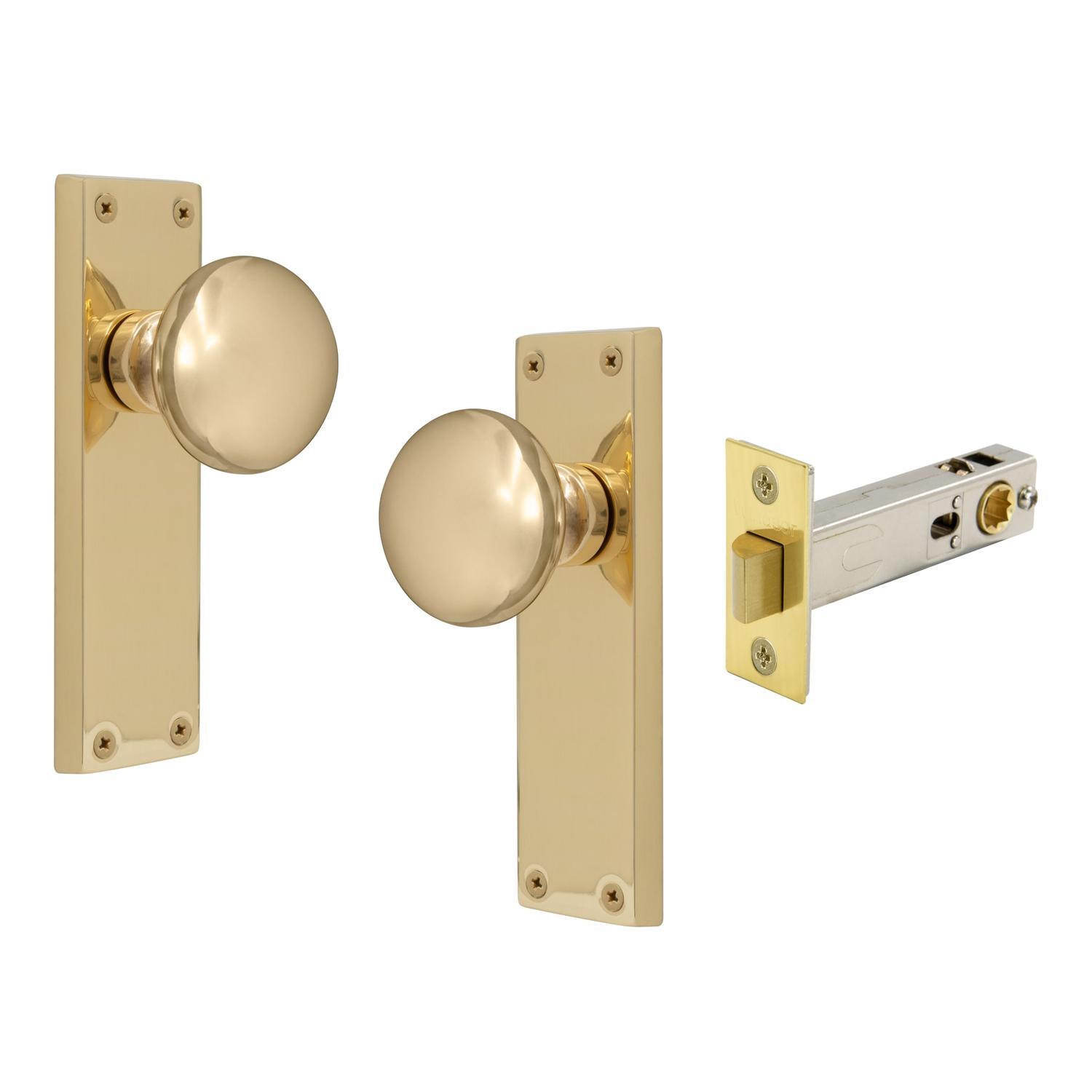 Sutton Square Longplate Passage Set Polished Brass