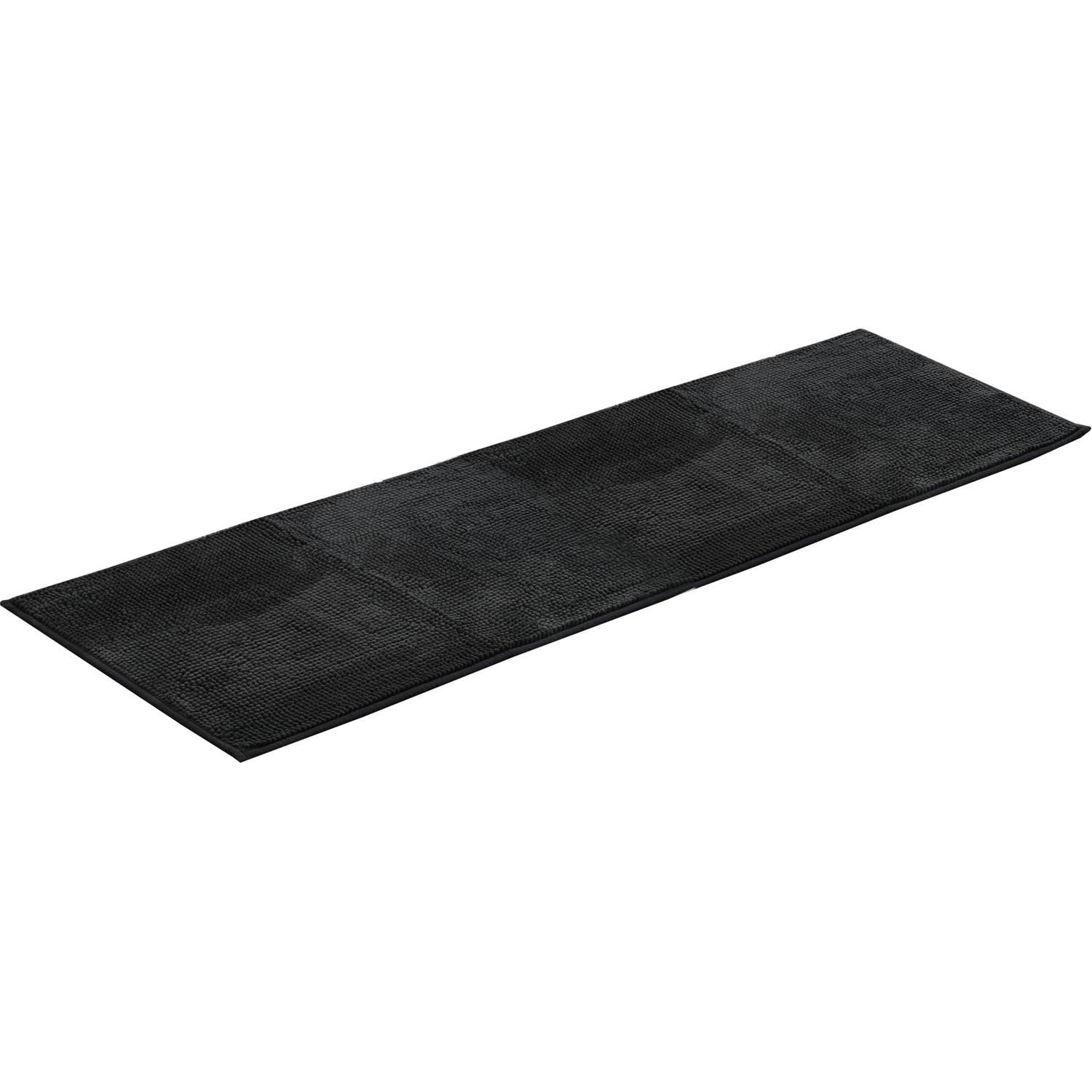 Microfibre Toggle Bath Mat 150cm x 50cm Black