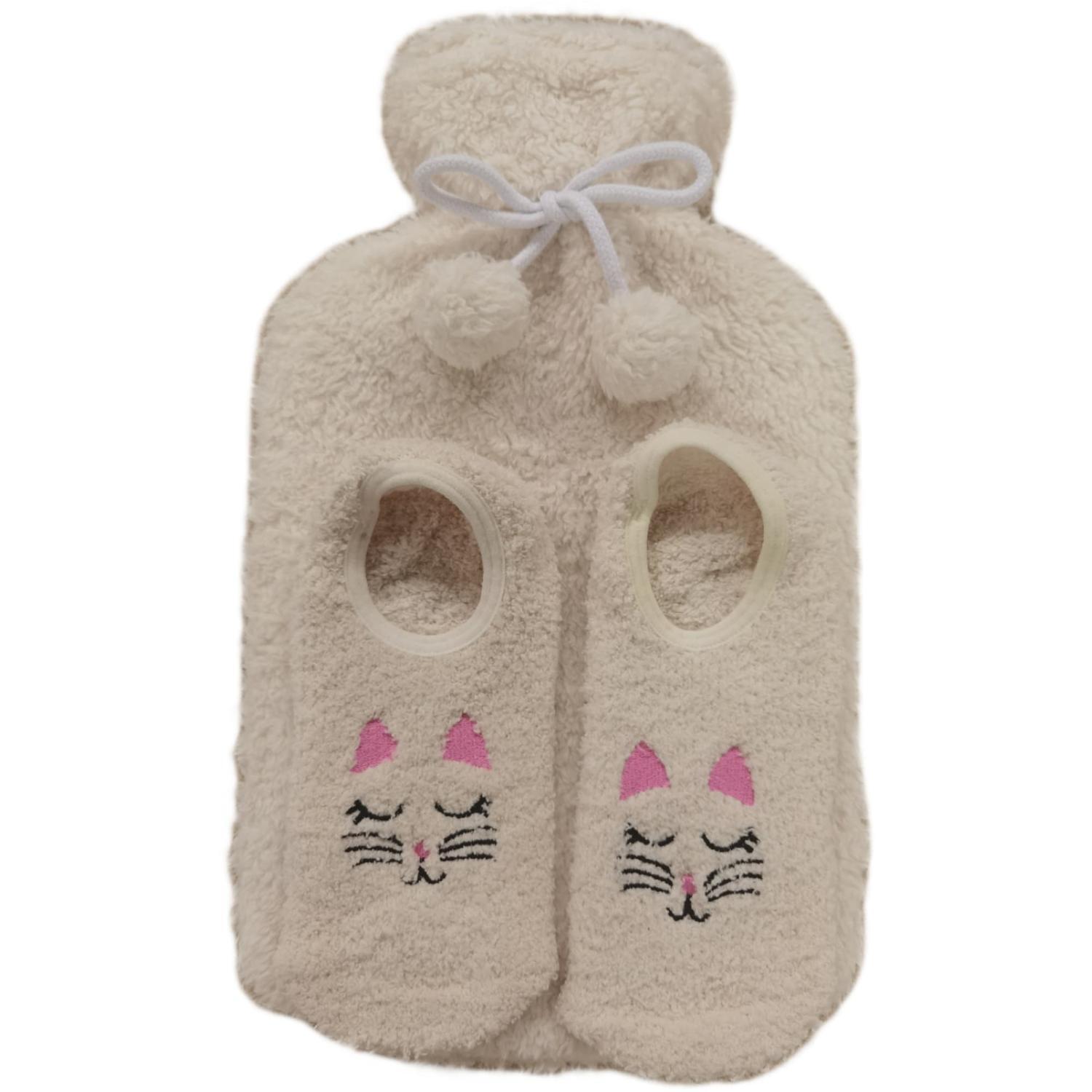 Cat Hot Water Bottle & Sock Set
