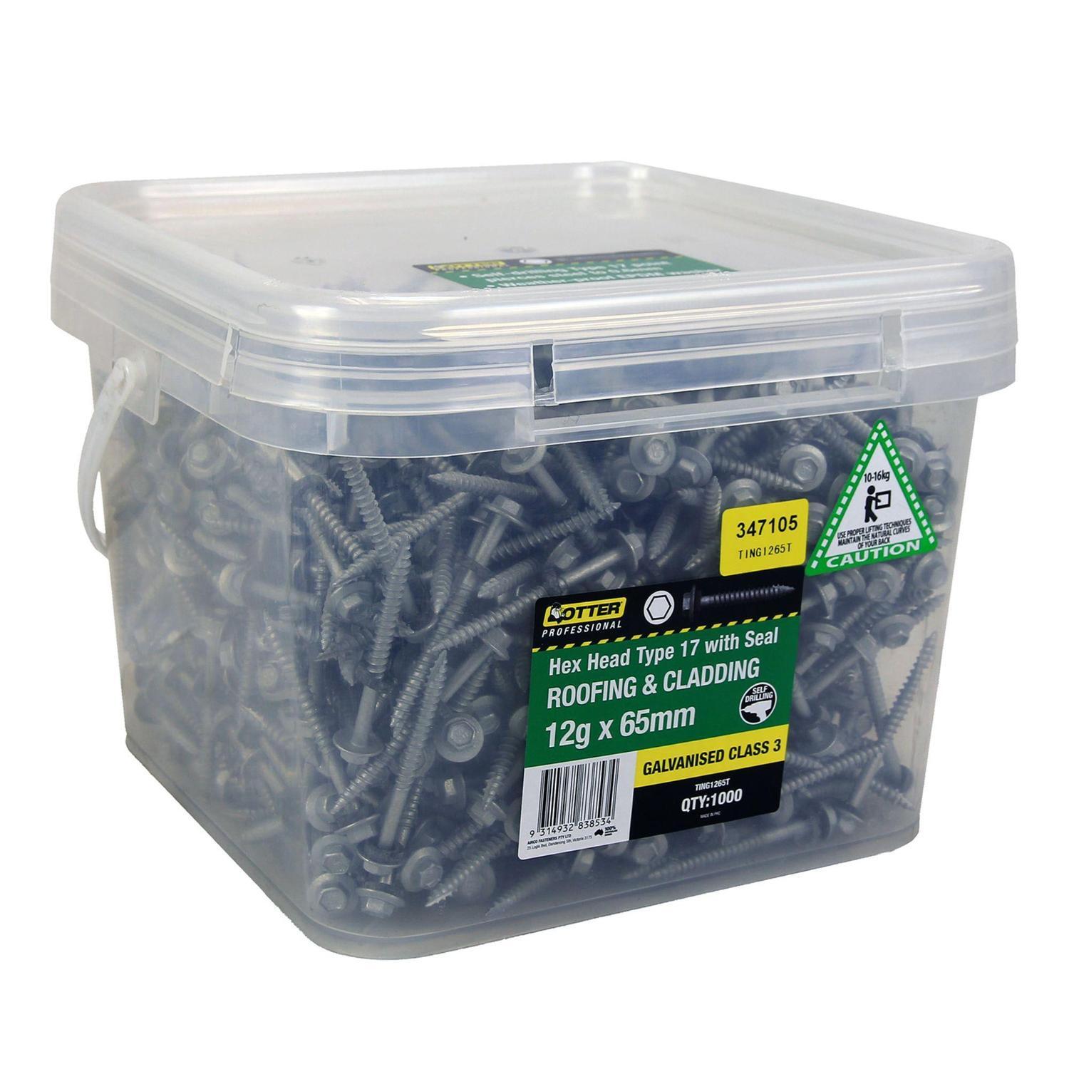 Roofing & Cladding Timber Screws 12g x 65mm Pack of 1000 Galvanised