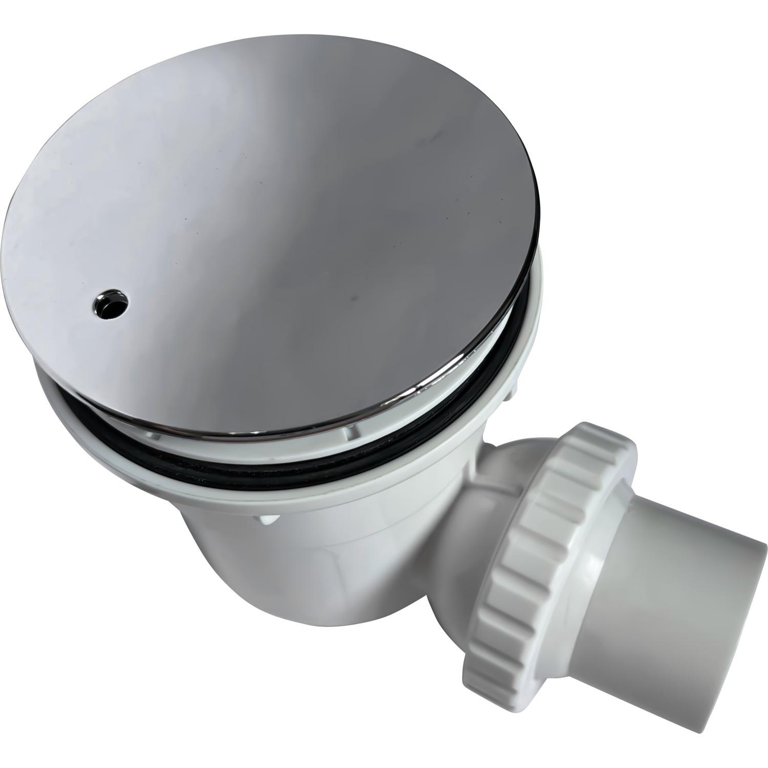 Shower Waste Side Exit Dome 90mm Chrome