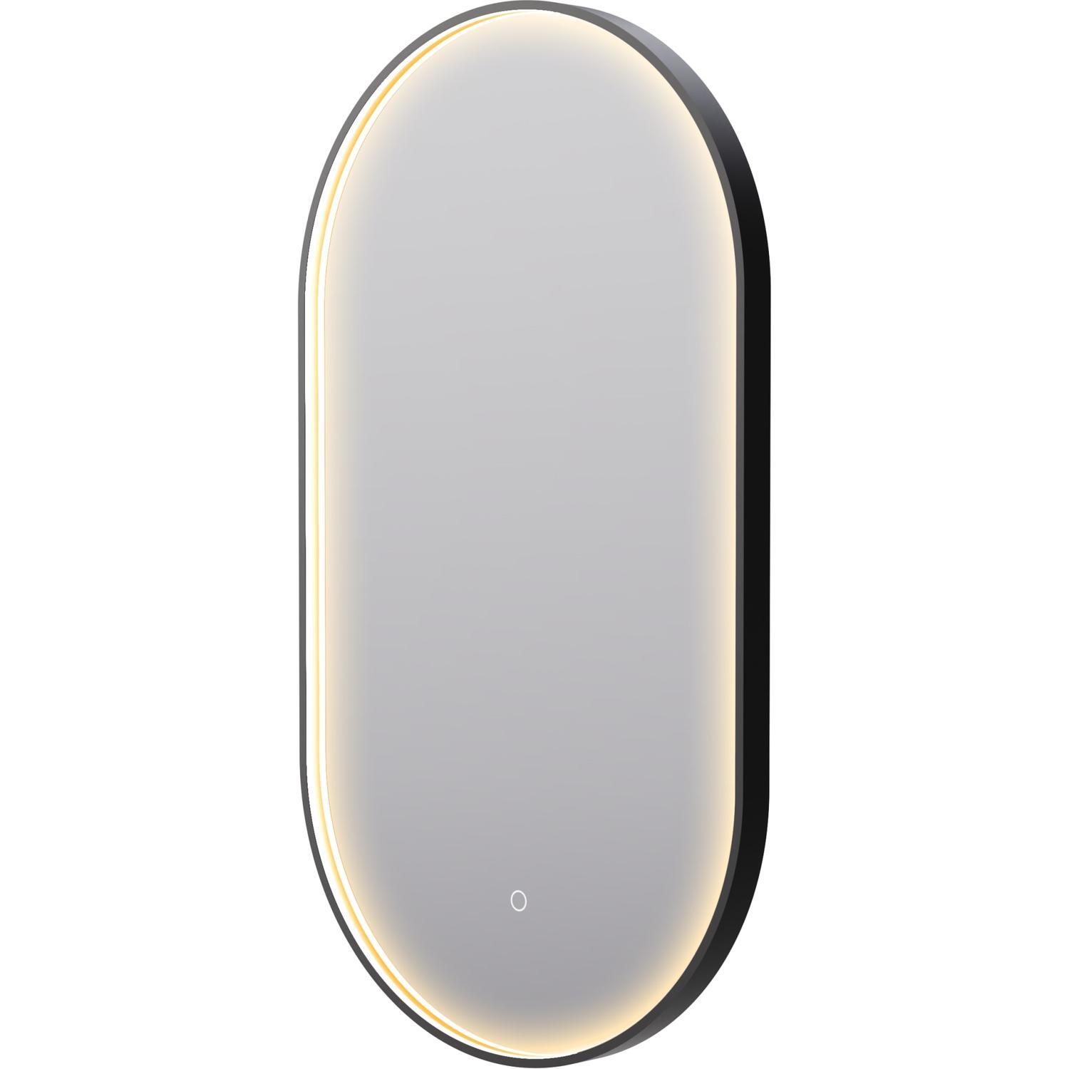 Eclipse LED Pill Mirror with Demister 900x500mm Black