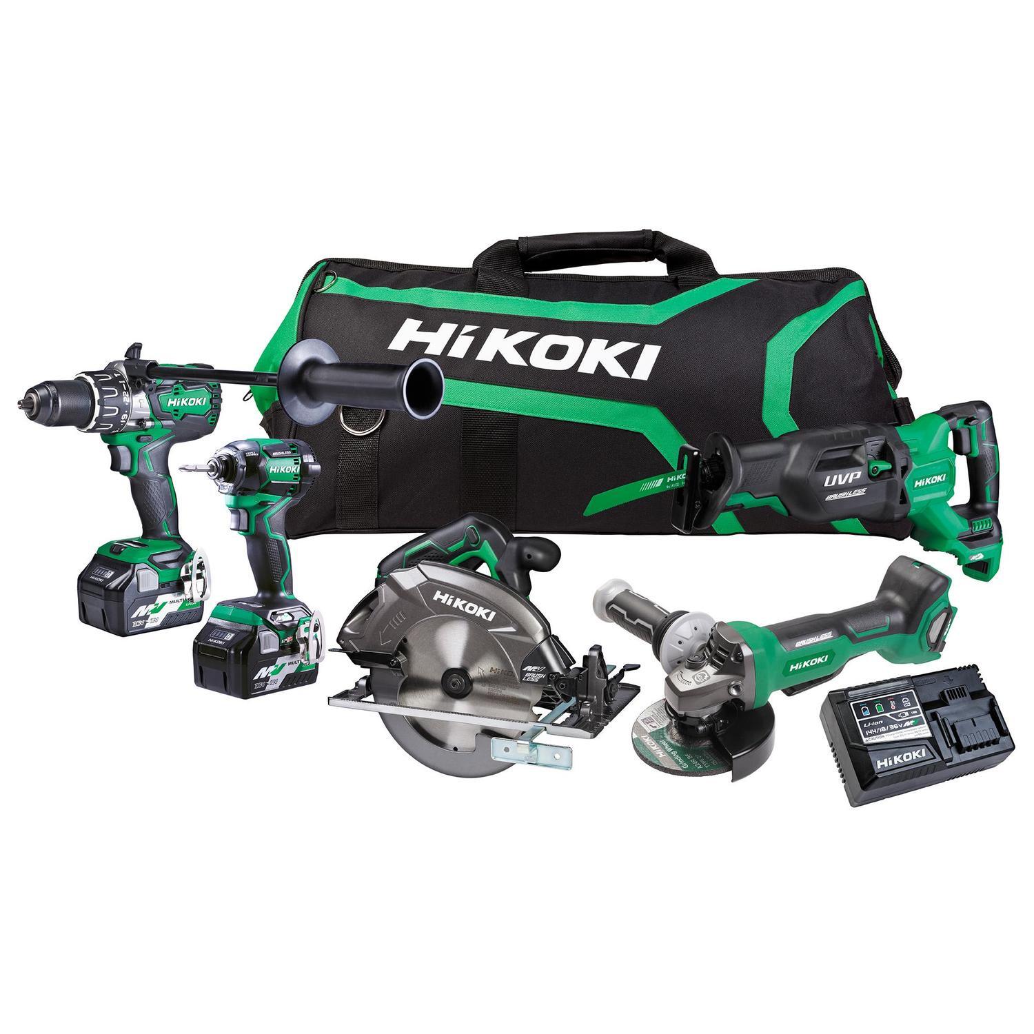 Cordless Brushless 5pc Power Tool Combo Kit