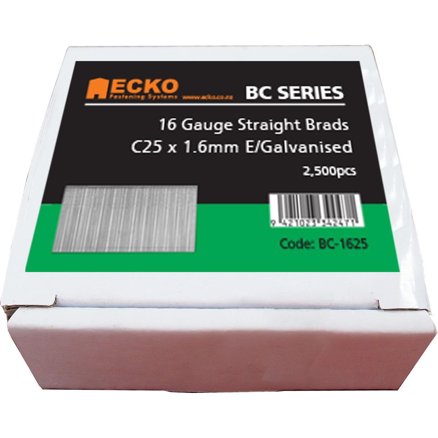 16 Gauge Straight Brads Gasless Pack