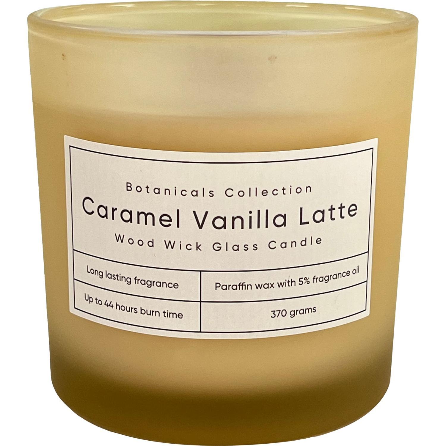 Wood Wick Glass Candle Caramel Vanilla Latte 370g