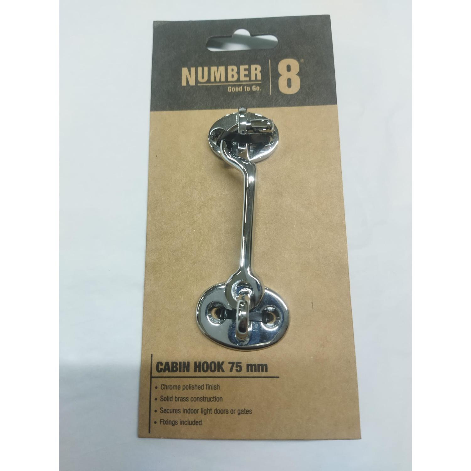 Cabin Hook 75mm Solid Brass with Chrome Plated Finish
