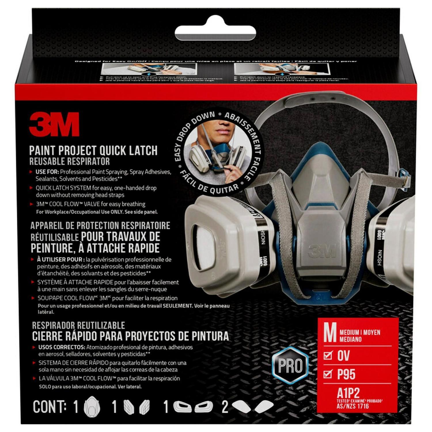 Paint Project Quick Latch Half Facepiece Reusable Respirator Medium